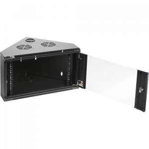 Wall corner enclosure, 430 mm deep, glass door, black